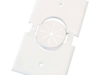 Single Gang Splitport Plate with Grommet, White