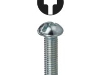Round Head Machine Screw, 1/4" x 3", 100 pack